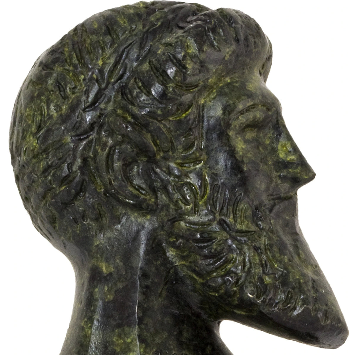 Bust of Poseidon – Bronze Sculpture – 9 cm – Dark Green