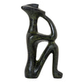 Seated Cycladic Thinker Figurine – 10 cm – Dark Green