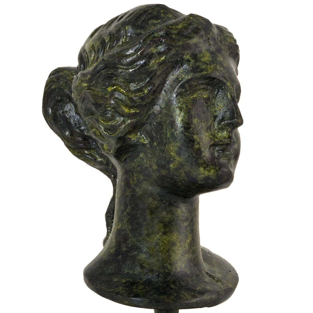 Bust of Aphrodite – Bronze Sculpture – 9 cm – Dark Green