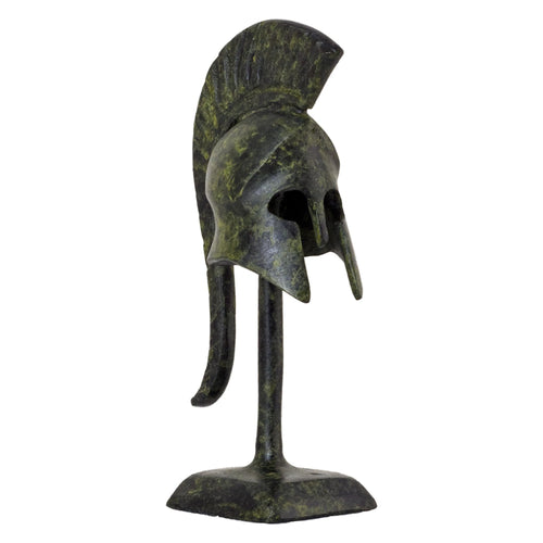 Ancient Greek Helmet on Base – 10 cm – Dark Green
