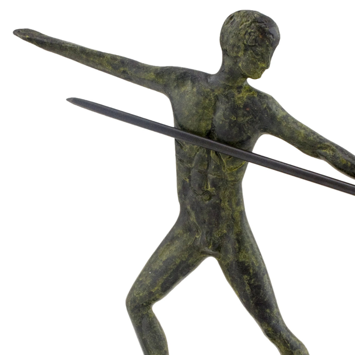 Ancient Olympic Javelin Thrower – Sculpture – 15 cm – Dark Green
