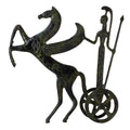 Athena in a Chariot with Pegasus – Sculpture – 19 cm – Dark Green