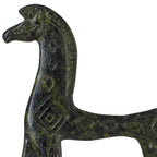 Geometric Trojan Horse – Bronze Sculpture – 11 cm – Dark Green