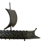 Ancient Greek War Trireme – Bronze Sculpture – 24 cm – Dark Green