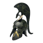 Spartan Helmet with Lambda and Tall Crest – 16 cm – Dark Green
