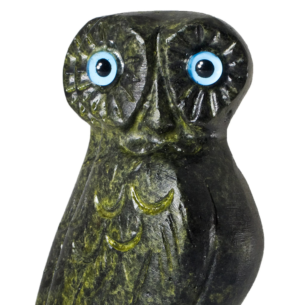 Owl, Symbol of Wisdom – Sculpture – 4 cm – Dark Green