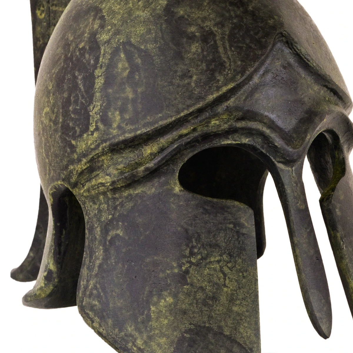Studded Corinthian Helmet with Short Crest – 14 cm – Dark Green