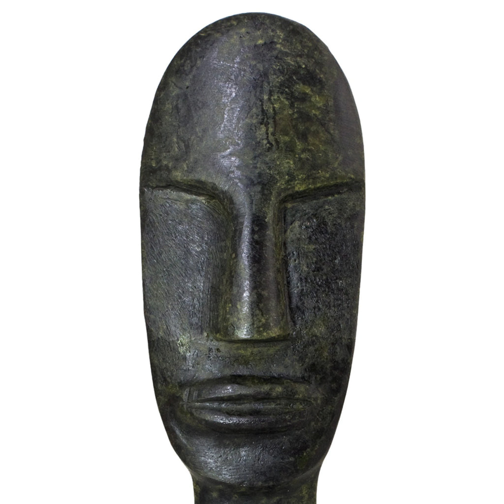 Early Cycladic Head – 18 cm – Dark Green