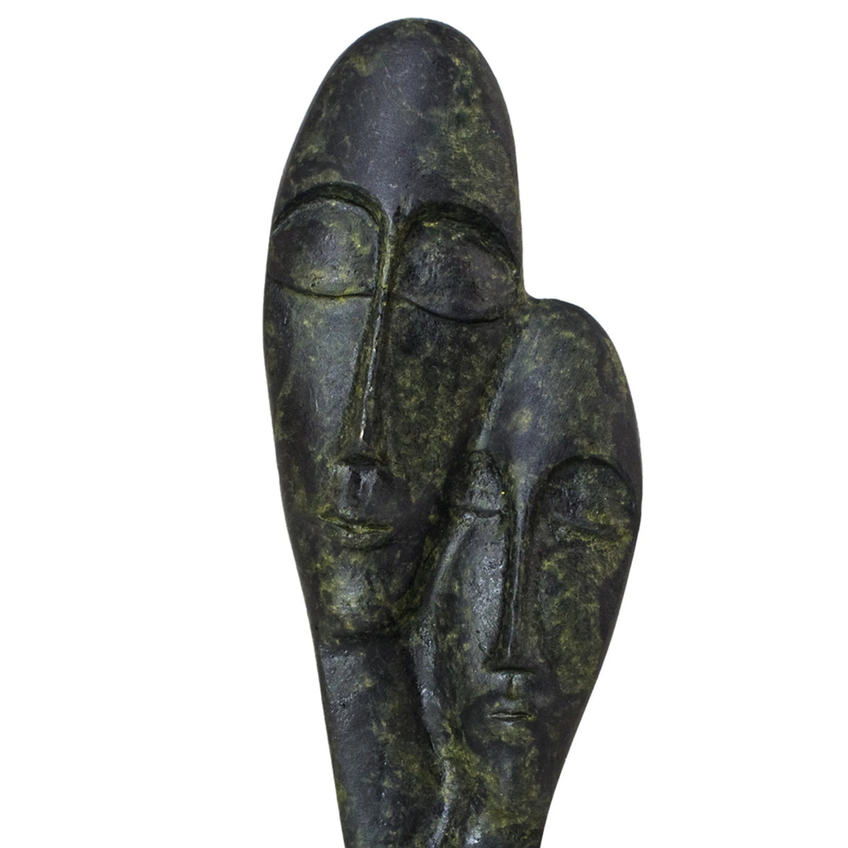 Devotion – Modern Double Cycladic Bust – 13 cm – Dark Green