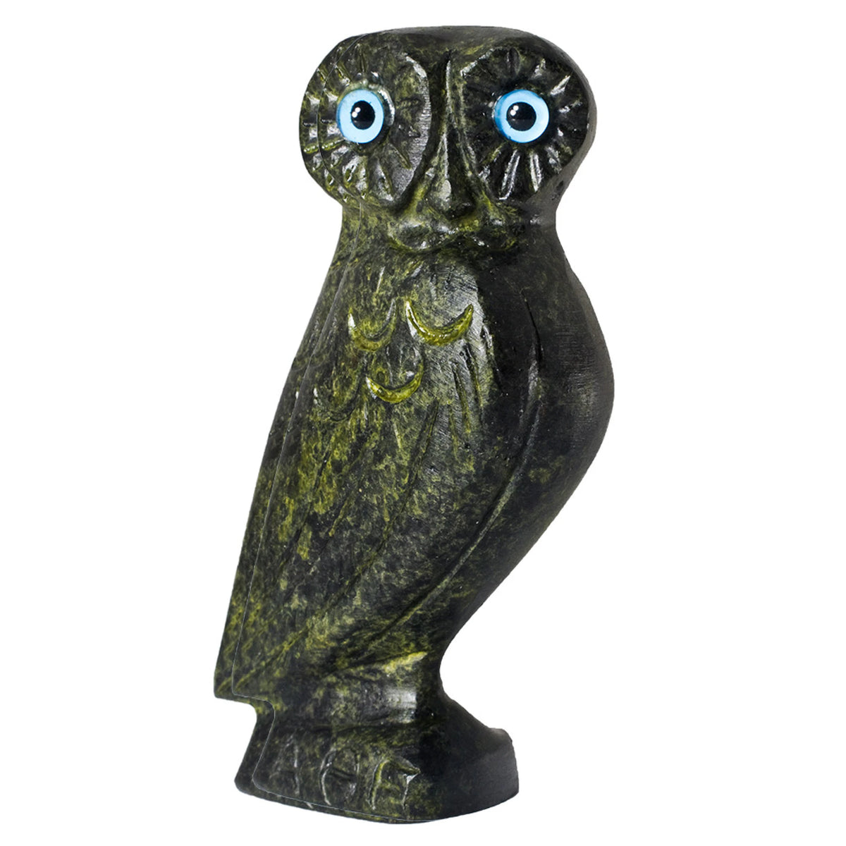 Owl, Symbol of Wisdom – Sculpture – 8 cm – Dark Green