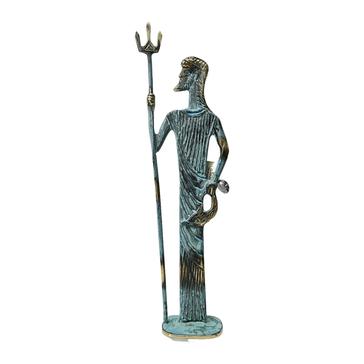 Poseidon, God of the Sea – Sculpture – 85 cm – Blue & Gold