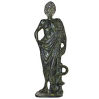 Asclepius – Solid Bronze Sculpture – 21 cm – Dark Green