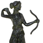 Artemis with Bow and Arrow – Solid Sculpture – 12 cm – Dark Green