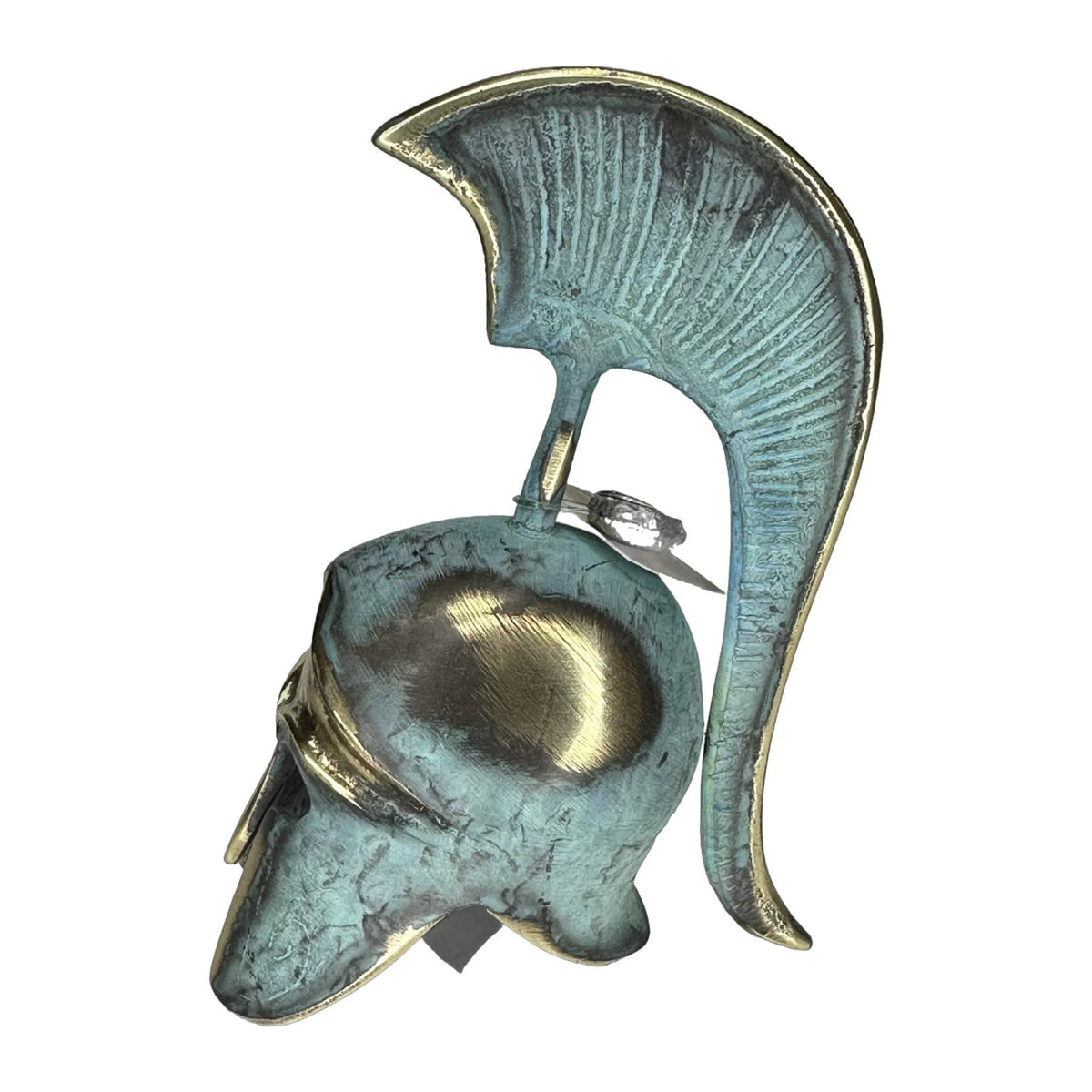 Corinthian Helmet with Tall Crest – 20 cm – Blue & Gold