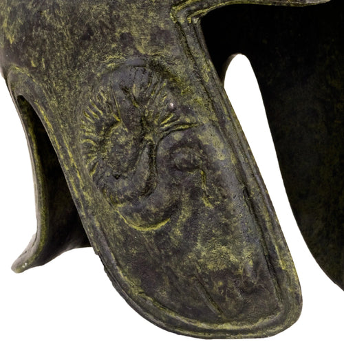 Ancient Greek Helmet with Goat's Head – 10 cm – Dark Green