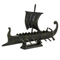 Small Ancient Greek Trireme – Bronze Sculpture – 14 cm – Dark Green