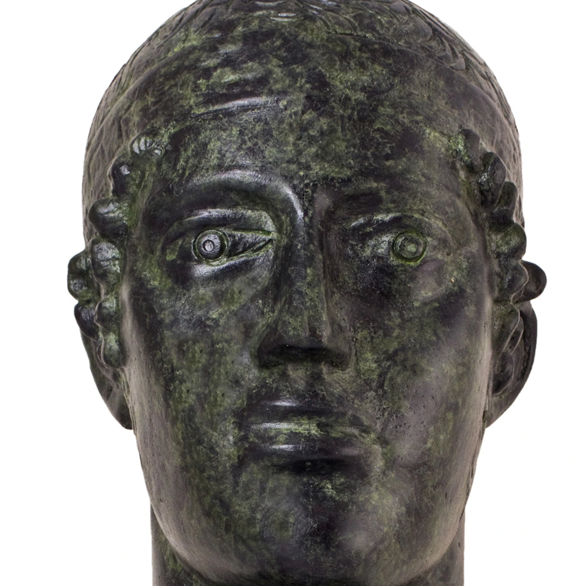 Bust of the Charioteer of Delphi – 18 cm – Dark Green