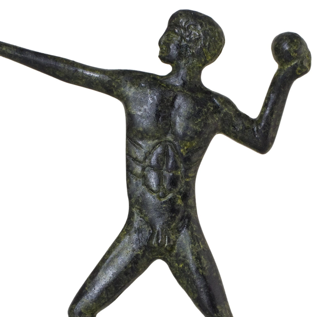 Ancient Olympic Shot-Putter – Flat Sculpture – 12 cm – Dark Green