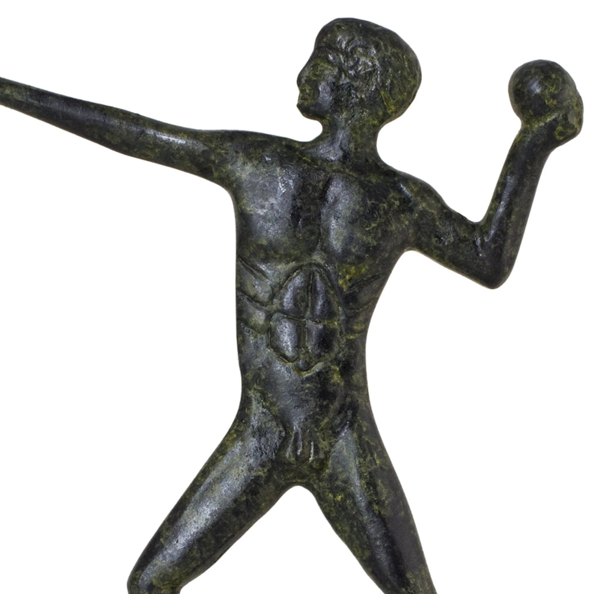 Ancient Olympic Shot-Putter – Flat Sculpture – 12 cm – Dark Green