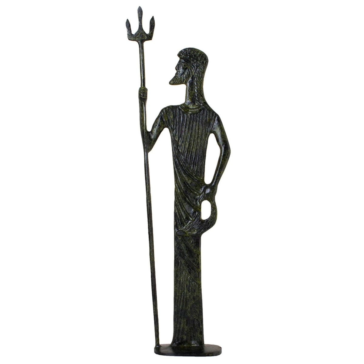 Poseidon, God of the Sea – Sculpture – 40 cm – Dark Green