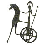 Athena's Chariot with Spear – Bronze Sculpture – 29 cm – Dark Green