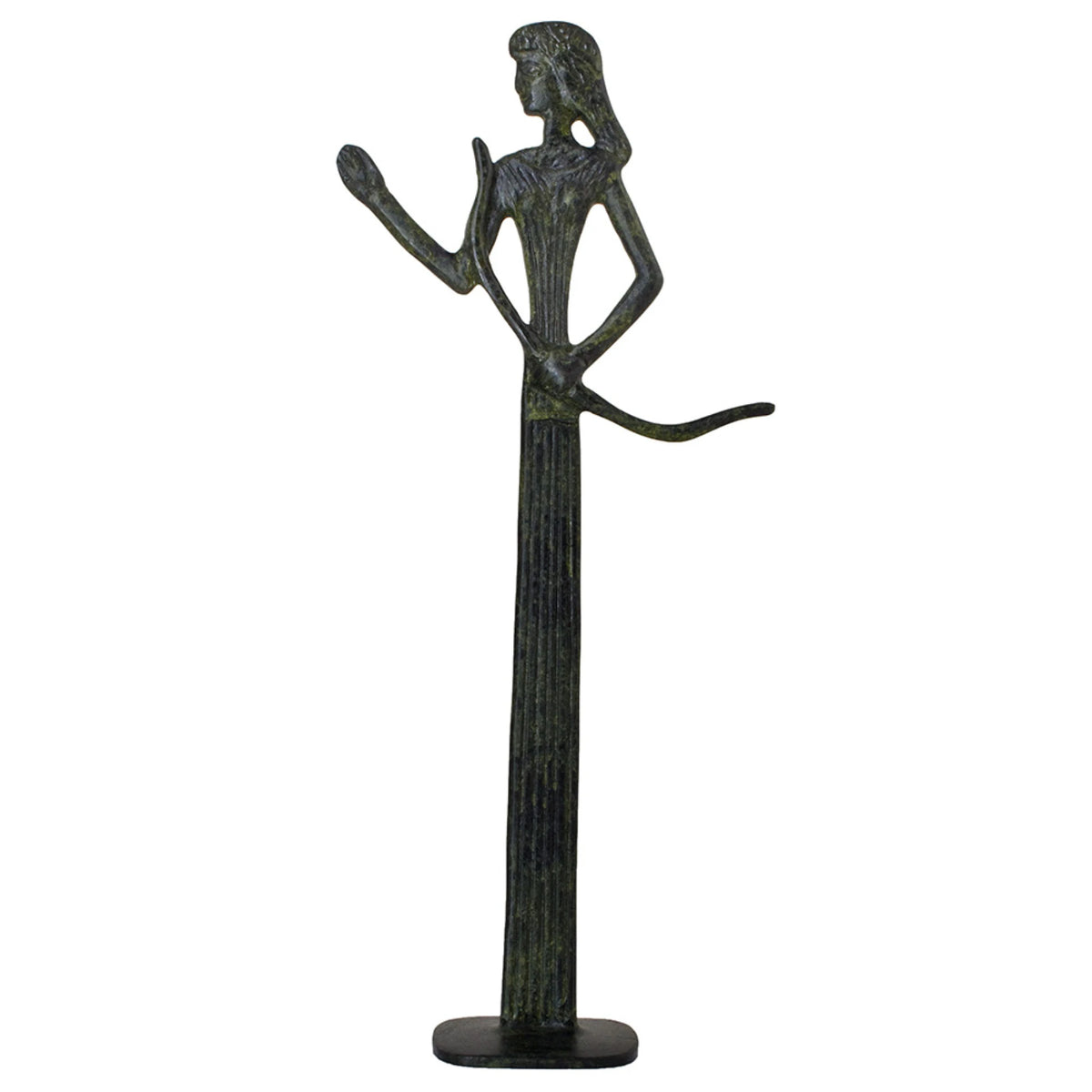 Artemis, Goddess of the Hunt – Sculpture – 16 cm – Dark Green