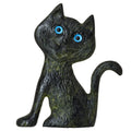 Standing Cat – Bronze Sculpture – 8 cm – Dark Green