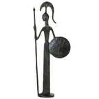 Athena with Shield and Spear – Bronze Sculpture – 25 cm – Dark Green