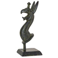 Griffin's Head – Bronze Sculpture – 15 cm – Dark Green