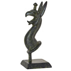 Griffin's Head – Bronze Sculpture – 15 cm – Dark Green