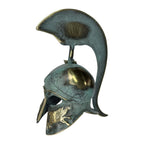 Corinthian Helmet with Pegasus and Tall Crest – 22 cm – Blue & Gold