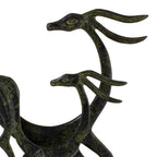 Two Deer – Bronze Sculpture – 15 cm – Dark Green