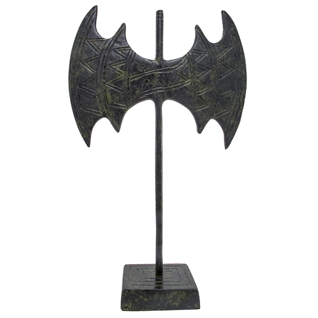 Minoan Sacred Double Axe – Decorative Sculpture – 25 cm – Dark Green