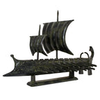 Ancient Greek Trireme with Two Sails – 24 cm – Dark Green