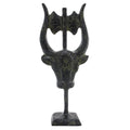Minoan Bull's Head with Double Axe – Sculpture – 11.5 cm – Dark Green
