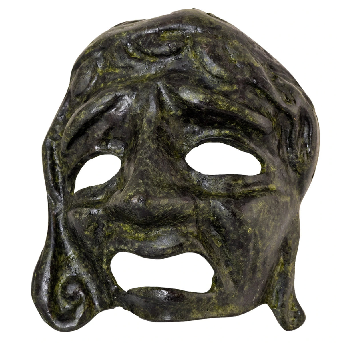 Athenian Tragedy Mask – 11 cm – Dark Green