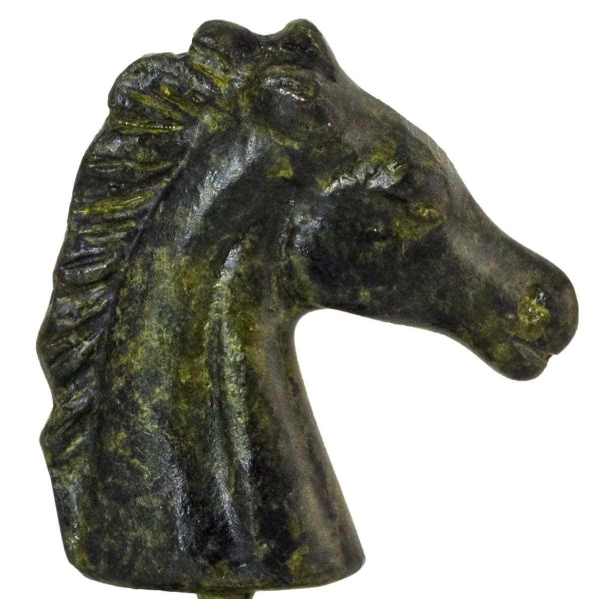 Horse's Head – Bronze Sculpture – 14 cm – Dark Green