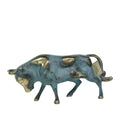 Cretan Bull – Bronze Sculpture – 6 cm – Blue & Gold