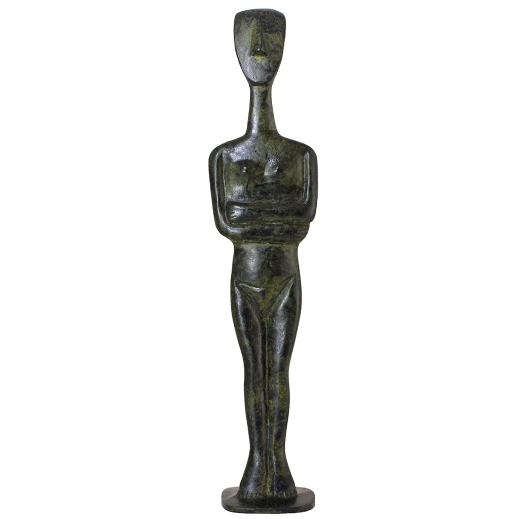 Late Spedos-Type Cycladic Fertility Figurine – 25 cm – Dark Green