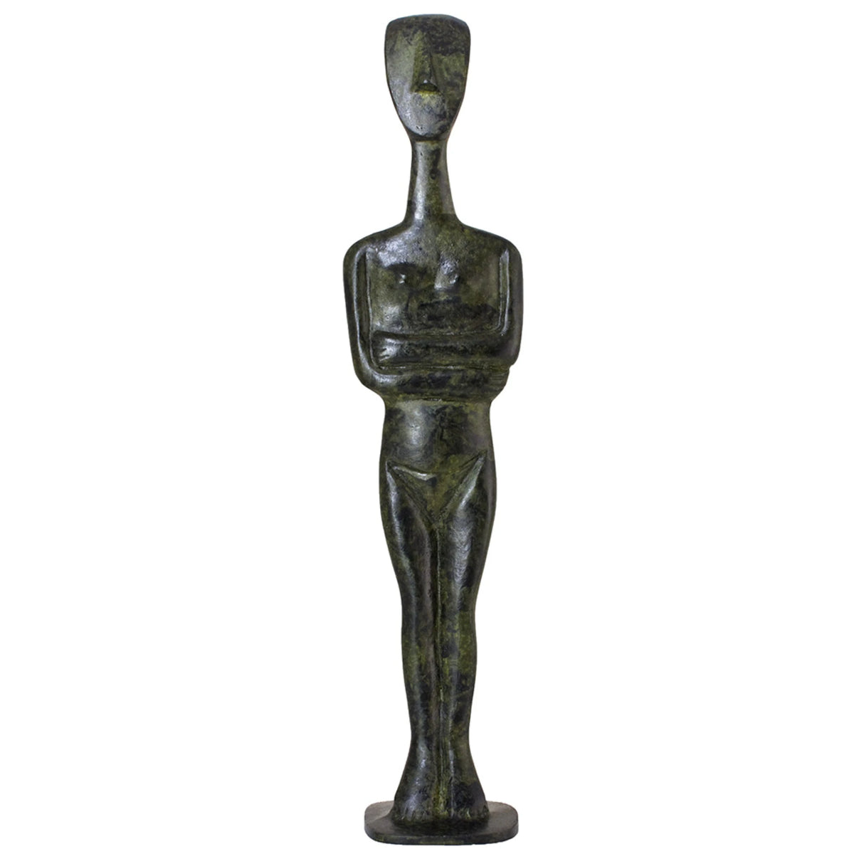Late Spedos-Type Cycladic Fertility Figurine – 25 cm – Dark Green