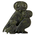 Three Owls – Bronze Sculpture – 10 cm – Dark Green