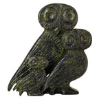 Three Owls – Bronze Sculpture – 10 cm – Dark Green