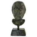 Bust of Hippocrates – Bronze Sculpture – 9 cm – Dark Green