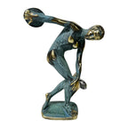 Myron's Discobolus – Bronze Replica – 35 cm – Blue & Gold