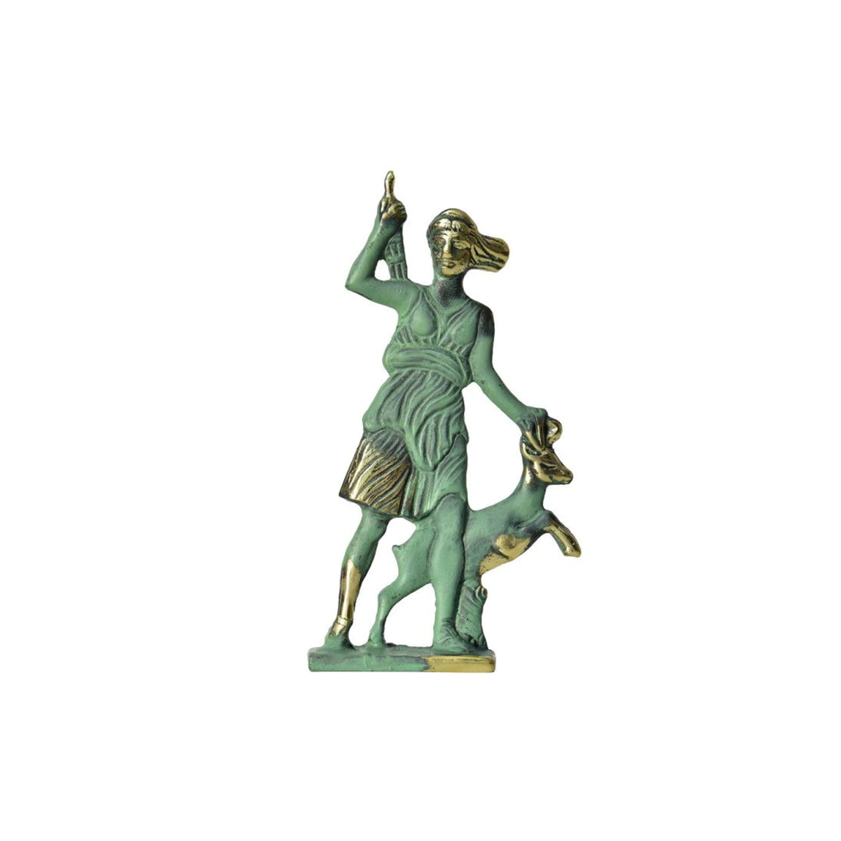 Artemis with Deer Statue by Bronze Pavlakis