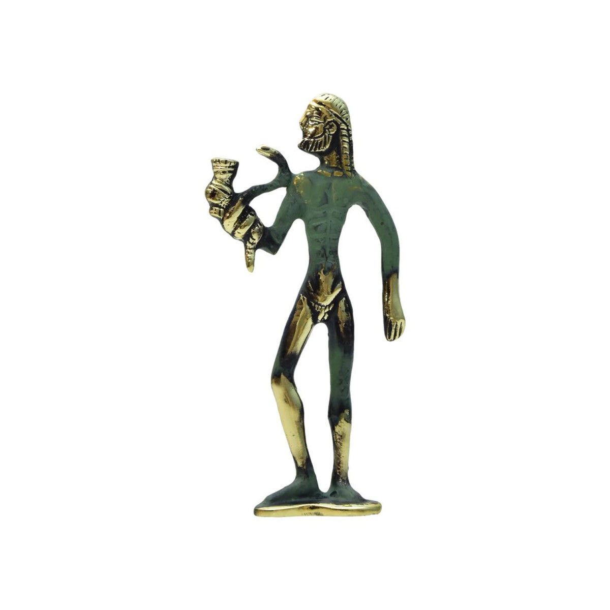 Asclepius with Serpent Statue C by Bronze Pavlakis