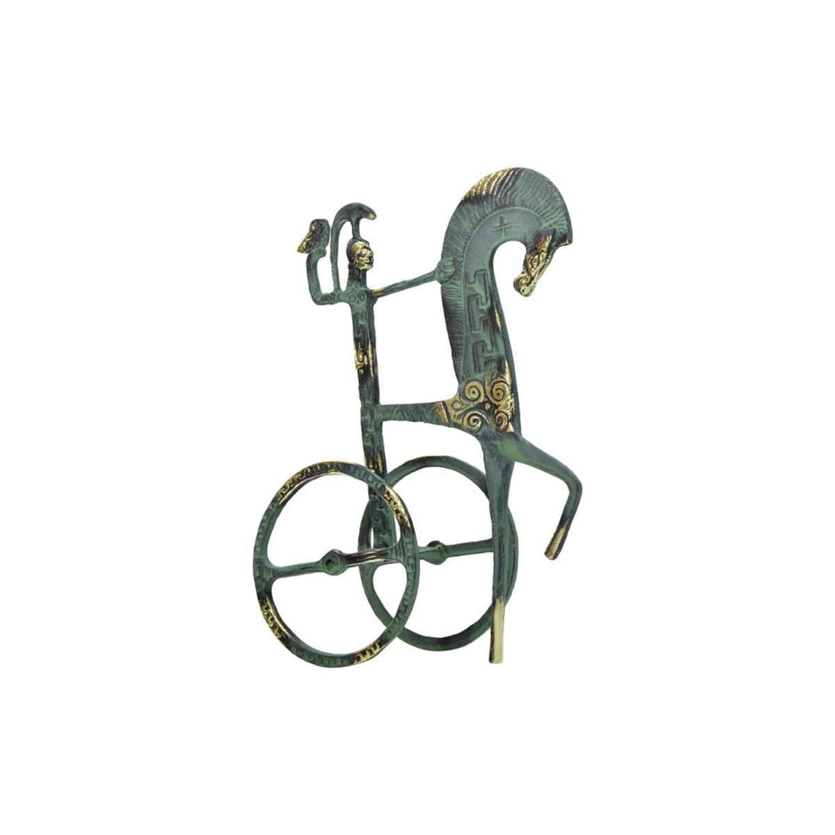 Athena and Owl Chariot Statue by Bronze Pavlakis