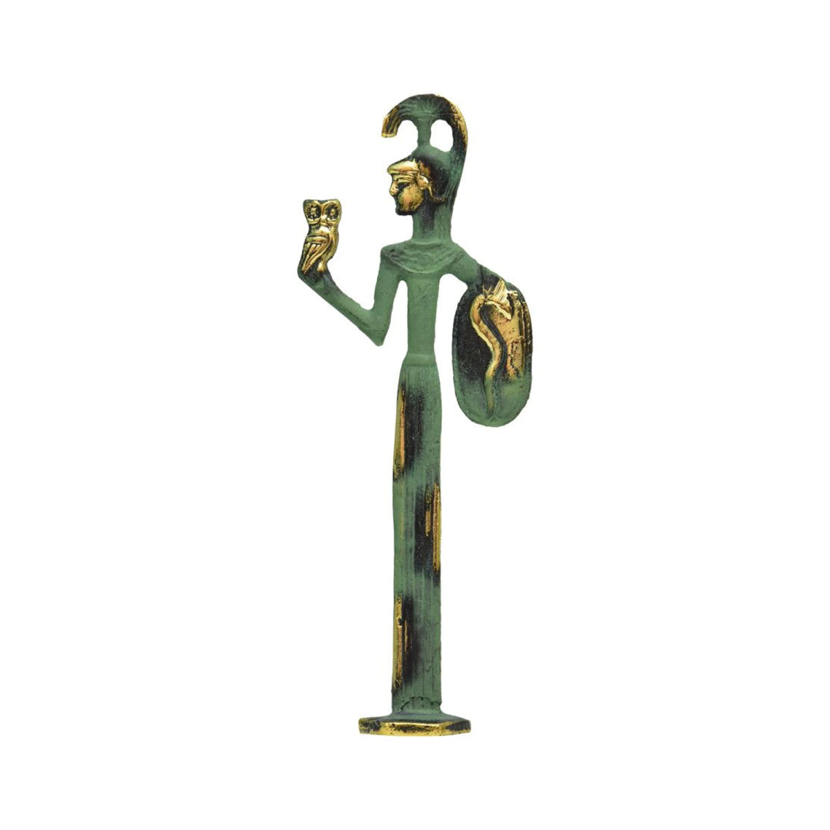 Athena with Owl Statue by Bronze Pavlakis