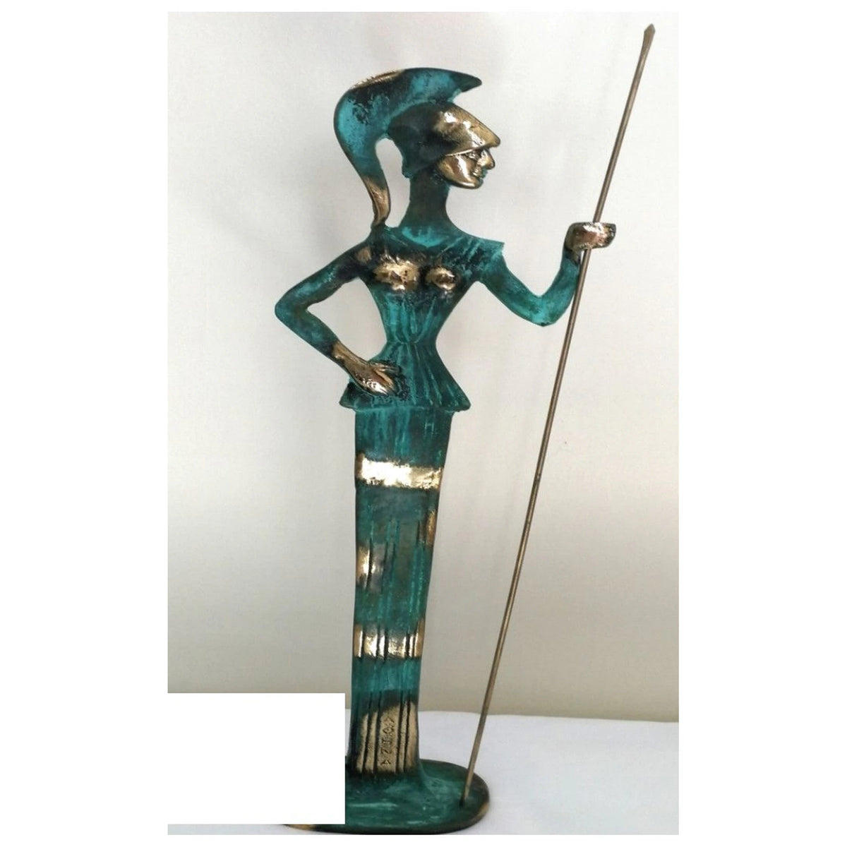 Athena with Spear Statue by Bronze Pavlakis