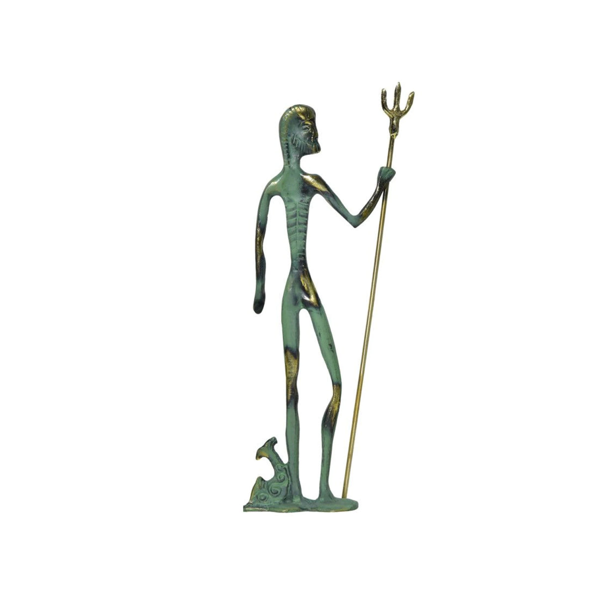 Poseidon with Fish and Trident Statue B by Bronze Pavlakis